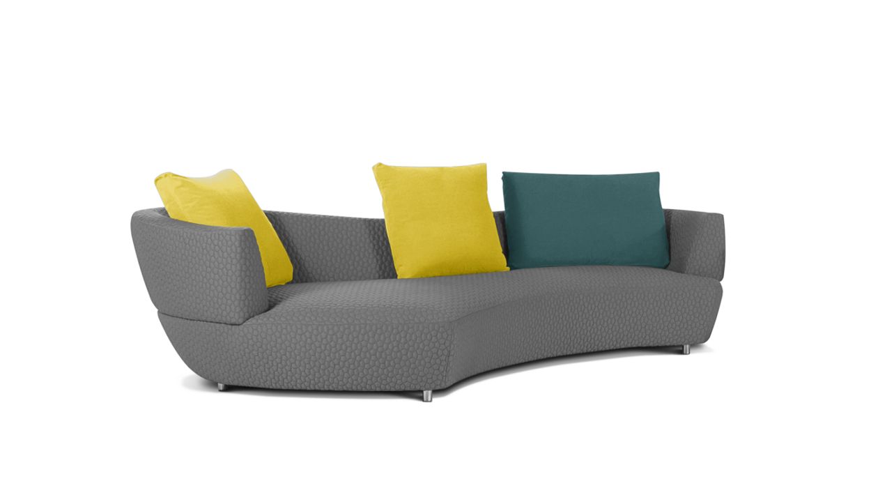 large rounded 3-seat sofa image number 0