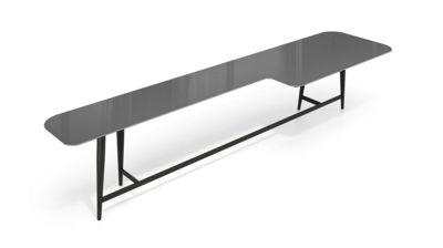 L-shaped coctail table - lacquered glass top image number 1