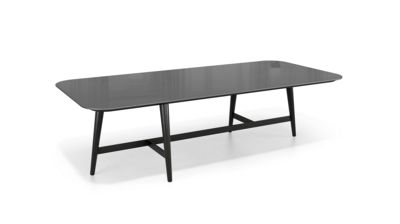rectangular coffee table - lacquered glass top image number 1