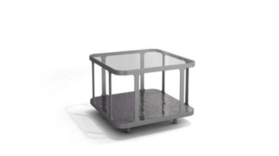 end table - bubbled glass image number 1