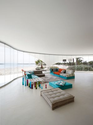 Mah Jong Leather Fabric Composition Jpg Roche Bobois