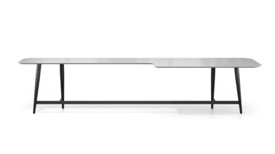 L-shaped coctail table - lacquered glass top image number 2