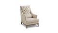armchair with tall back - leather & fabric