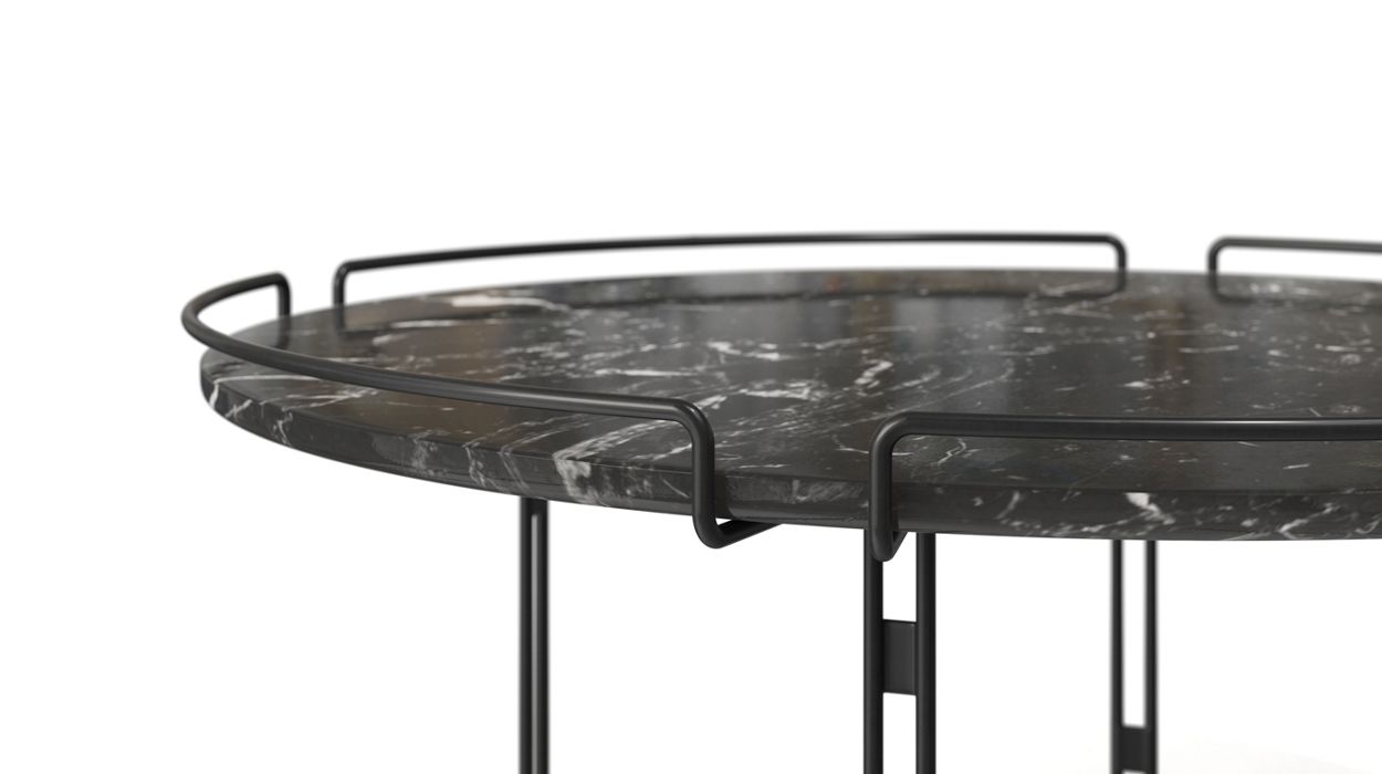 table basse - chrome - marbre marquina image number 1