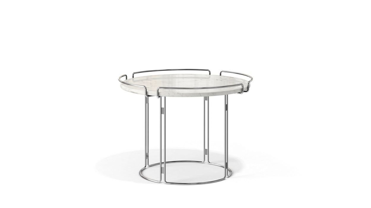 end table - chrome - carrare marble image number 0