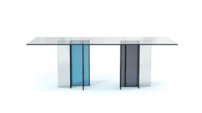 dining table - yellow / bronze glass image number 19