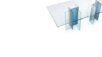 dining table - dark blue / acidic glass image number 2