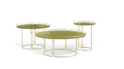 Round cocktail table - Matte gold structure image number 2
