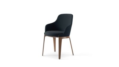 swivel dining armchair - wooden base image number 3