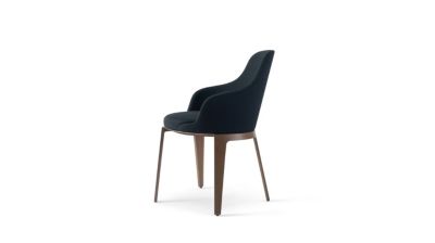 swivel dining armchair - wooden base image number 4