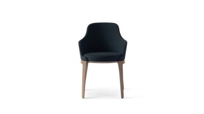 swivel dining armchair - wooden base image number 8