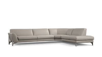 Canapé D'angle Roche Bobois – Cuir Gris, Dimensions L290 H80