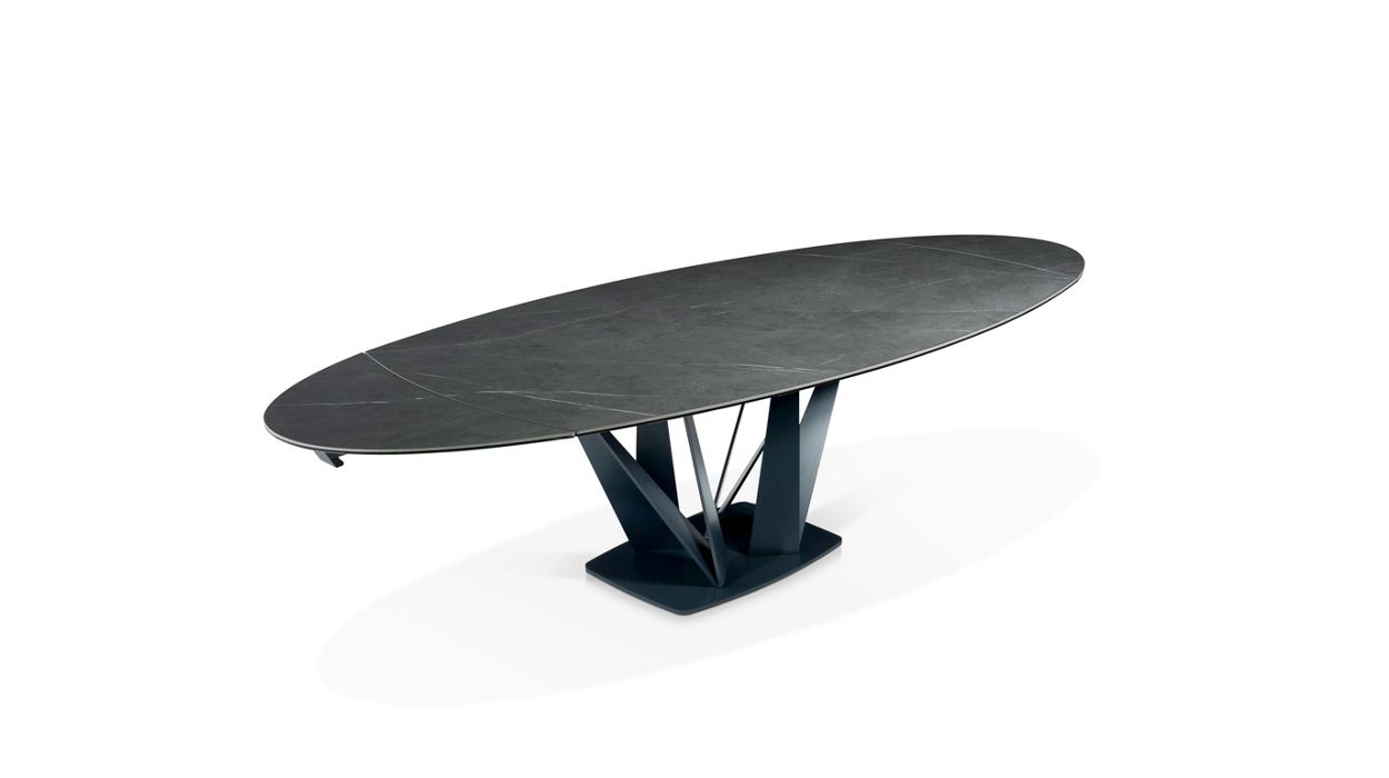 dining table Barrel/Oval - Marmi Grey ceramic image number 3
