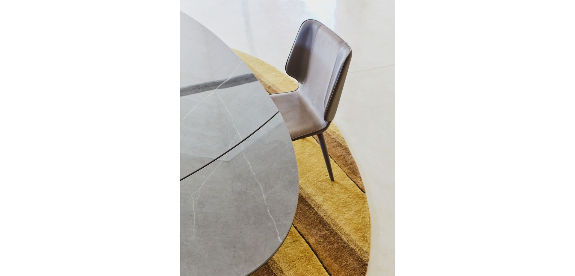 table de repas tonneau/ovale - ceramique marmi grey image number 5