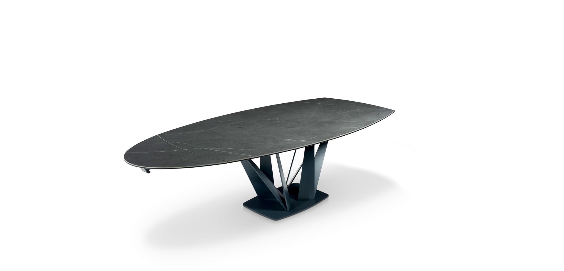 leave rupture cover ALLIAGE dining table Barrel/Oval - Marmi Grey ceramic | Roche Bobois