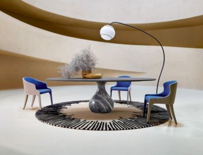 mesa de comedor redonda aqua imagen ambiental