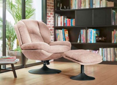 Fauteuil pivotant avec repose pieds bao visuel produit
