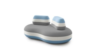 2.5-seat armless sofa - m&eacute;ridien matelass&eacute; fabric image number 1