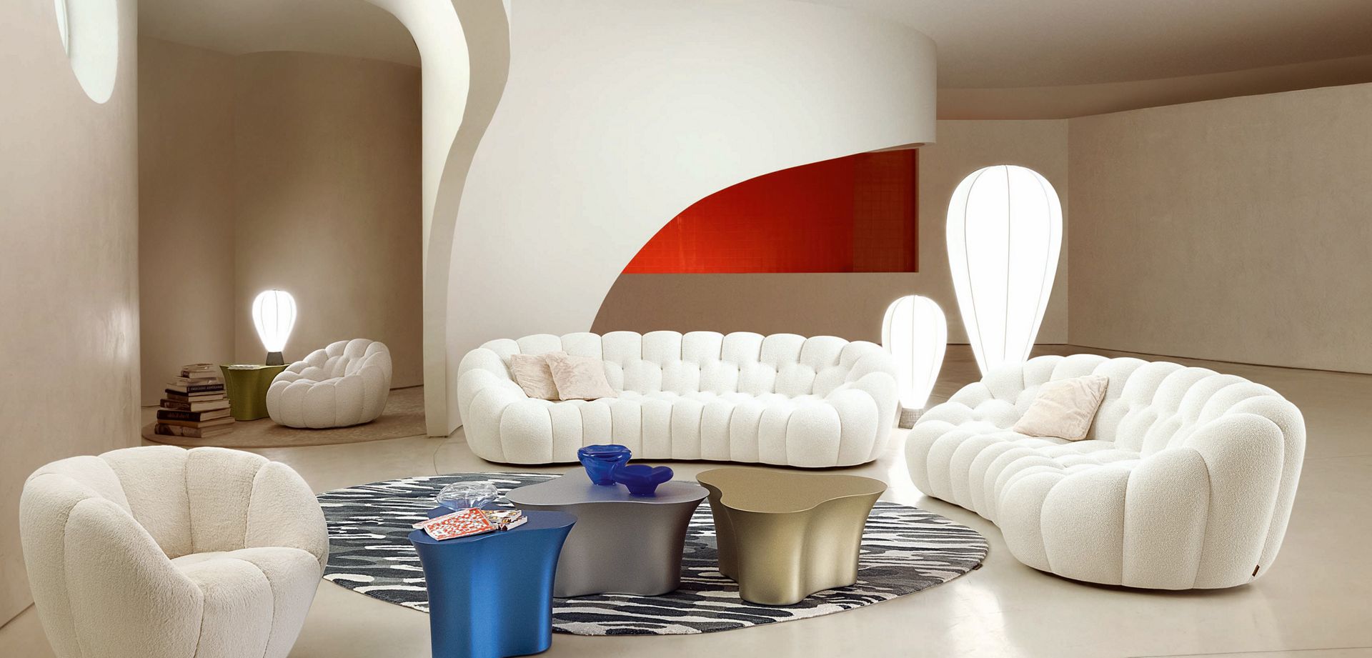 fe ensayo Lijadoras BUBBLE 2 curved 3-4 seat sofa | Roche Bobois