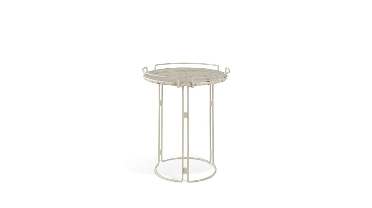 Pedestal table - Structure in Citrine chrome-plated image number 0