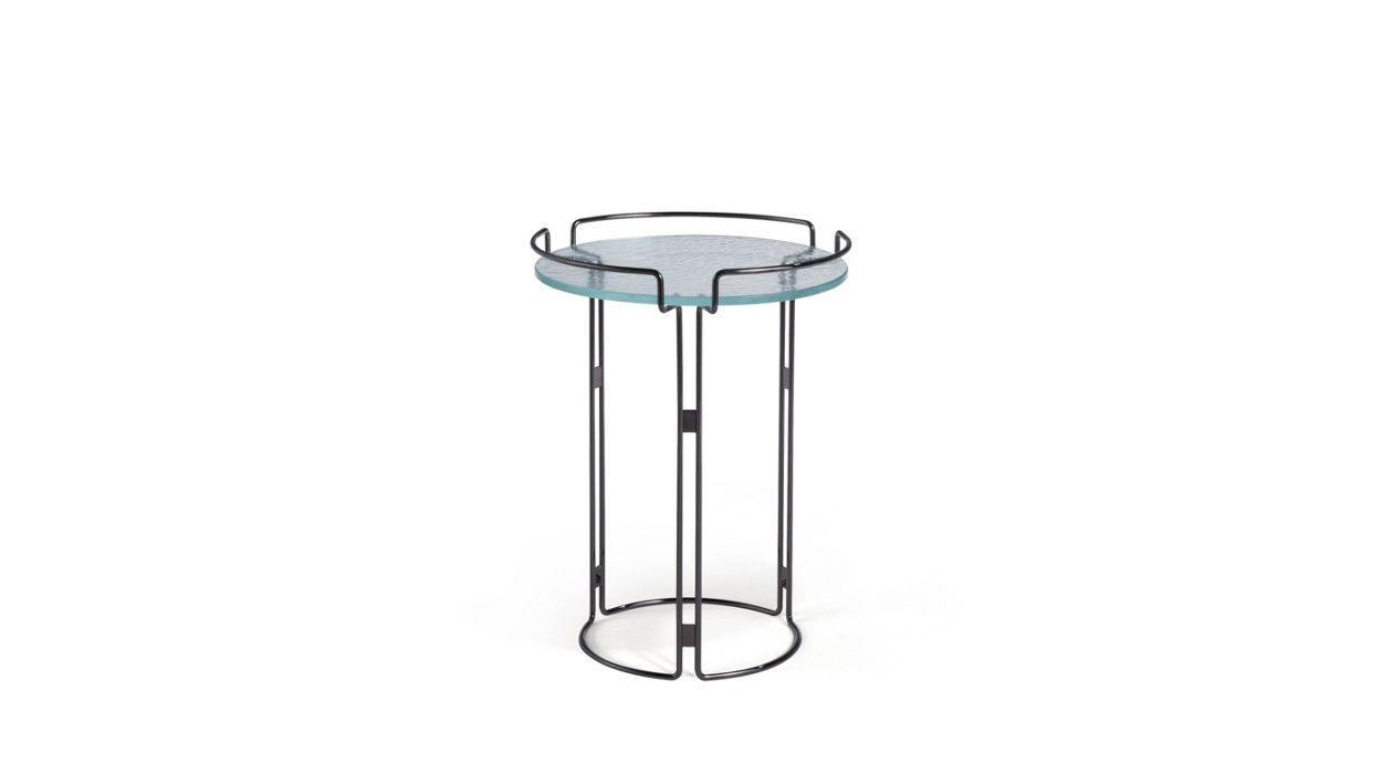 PEDESTAL TABLE - BLACK CHROME-PLATED STRUCTURE image number 0