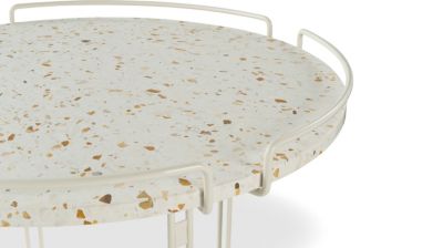 Couchtisch - lackiert - Marmor Terrazzo gebrochen weiss matt bildnummer 1