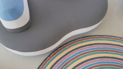 2.5-seat armless sofa - m&eacute;ridien matelass&eacute; fabric image number 3