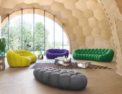 Curved 3/4-seat sofa bubble curve mood image