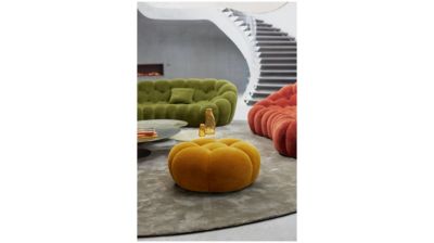 Large curved ottoman image number 4