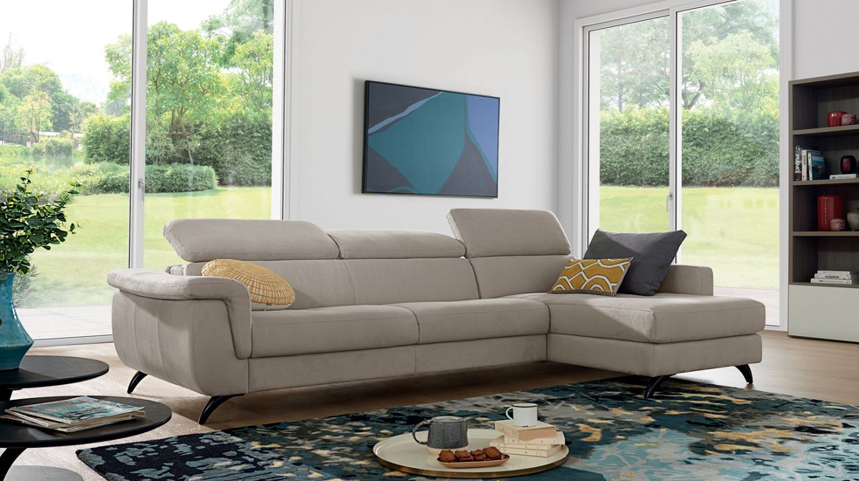 Canapé-lit couchage 140 cm en tissu - angle droit image number 0