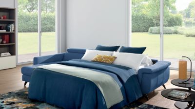 Canap&eacute;-lit couchage 140 cm en tissu - angle gauche image num&eacute;ro 1