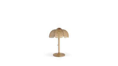 lampe a poser cannage naturel coquillage image num&eacute;ro 1