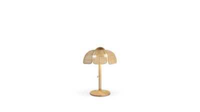 Lampe a poser cannage naturel coquillage visuel produit