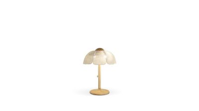 Lampe a poser lin &eacute;cru coquillage visuel produit