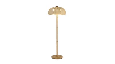 Lampadaire cannage naturel coquillage visuel produit