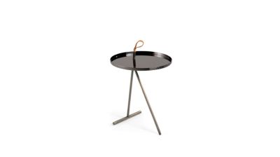 Pedestal table - base and top in black lacquer coriolis product image