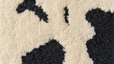 Beige and Black wool rug image number 2