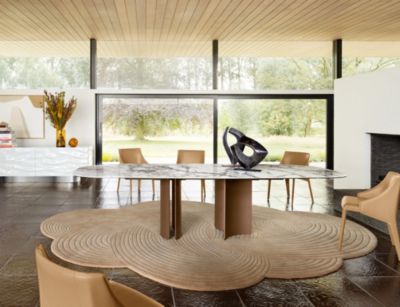 mesa de comedor ovalada extensible deltalis imagen ambiental