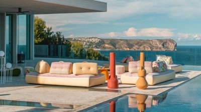 4-seat armless sofa image number 5