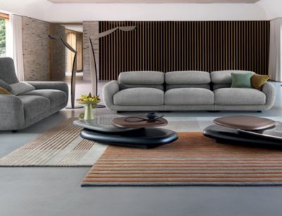 table basse laqu&eacute; brillant galet visuel d'ambiance