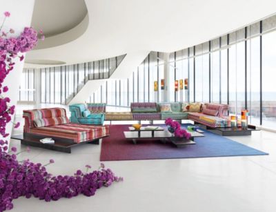 Composition missoni avec plateformes mah jong visuel d'ambiance