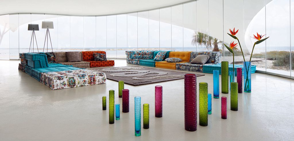 Mah Jong Leather Fabric Composition Jpg Roche Bobois