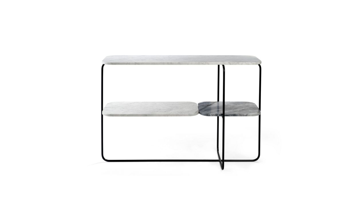console - carrara marble & grey marble image number 0