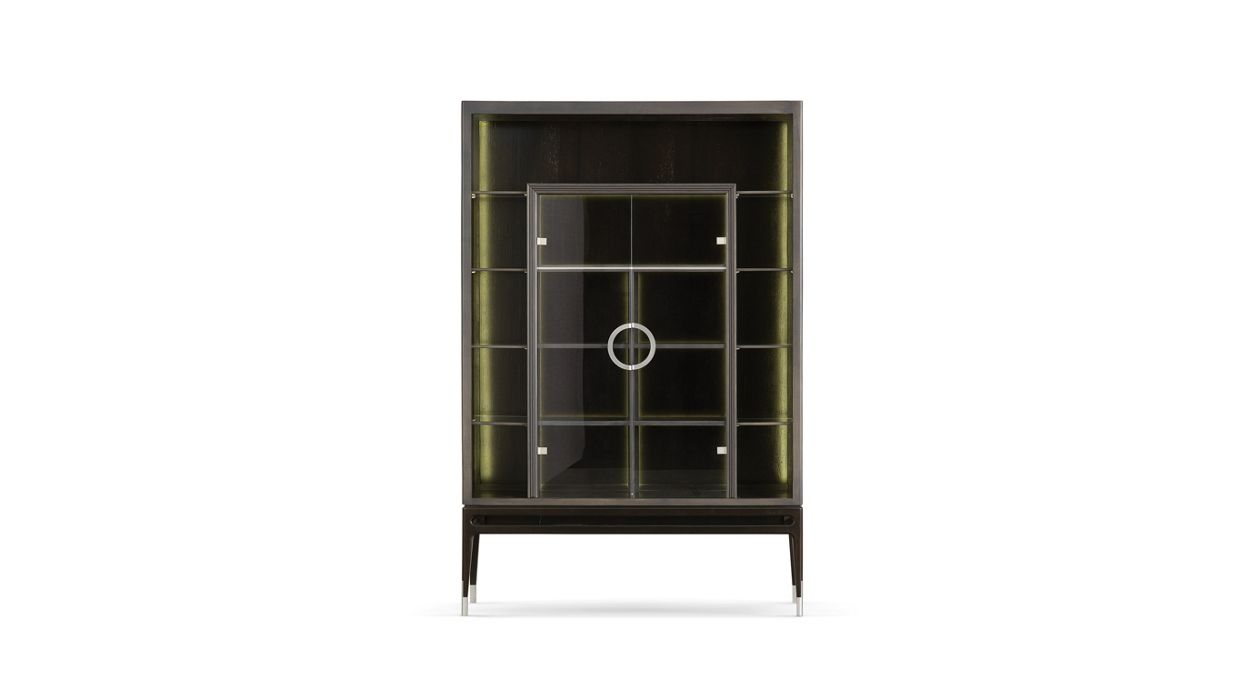 Bookcase with lighting and doors image number 0