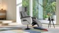 Fauteuil relaxation cuir & tissu