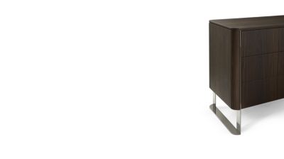 commode 3 tiroirs - laqu&eacute; / top verre laqu&eacute; image num&eacute;ro 1