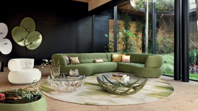 Large 3-seat sofa, curved - Left edge image number 0