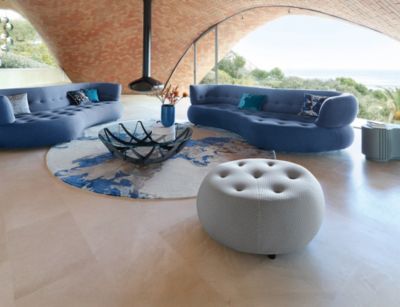 Large round ottoman sense mood image