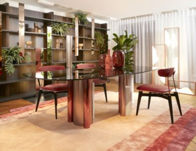 MESA DE COMEDOR OVALADA silo imagen ambiental