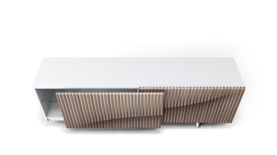 aparador con 2 puertas correderas -  estructura en blanco n&uacute;mero de imagen 2